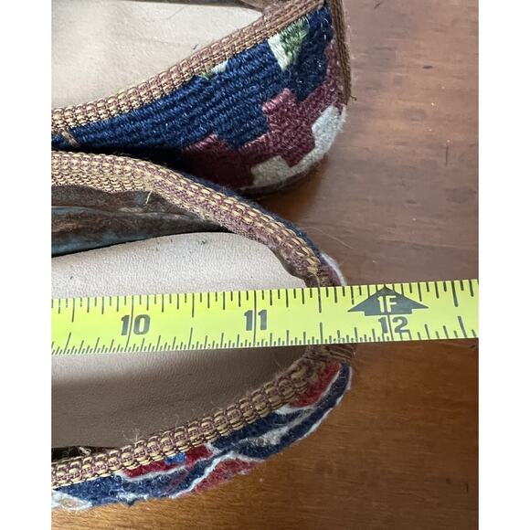 VTG Turkish Kilim Carpet Wool Woven Loafer Flat Shoes Handmade Aztec Unisex *See - Picture 10 of 12